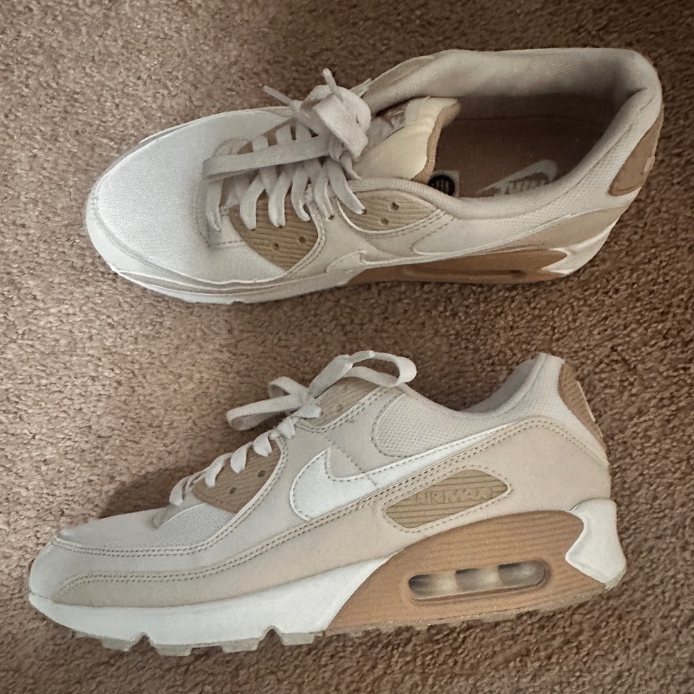 Nike Air Max Women's Athletic Shoes in Beige and White
